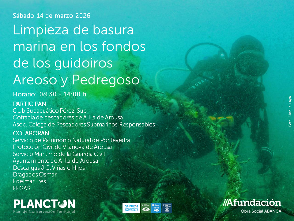 PLANCTON 2026: Limpieza de basura marina en los guidoiros Areoso y Pedregoso