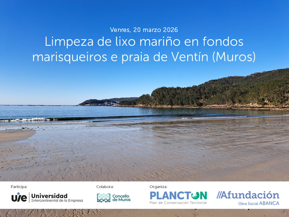 PLANCTON 2026: limpeza de lixo mariño nos fondos marisqueiros e praia de Ventín (Muros) coa UIE