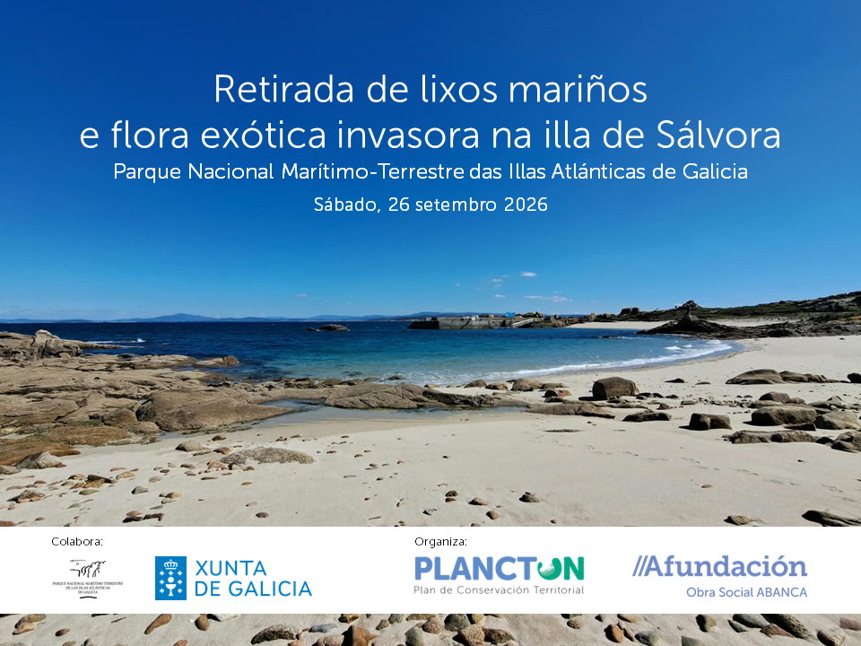 PLANCTON 2026: retirada de lixo mariño e flora exótica invasora na illa de Sálvora